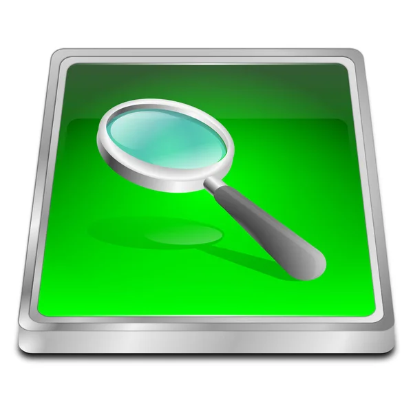 Green Magnifying Glass Button Illustration — Stock Photo, Image