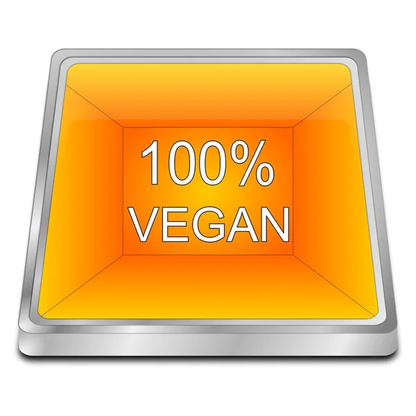 decorative 100% Vegan Button - 3D illustration