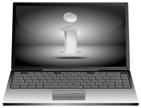 Laptopcomputer Met Zilveren Symbol Informatie Illustratie — Stockfoto