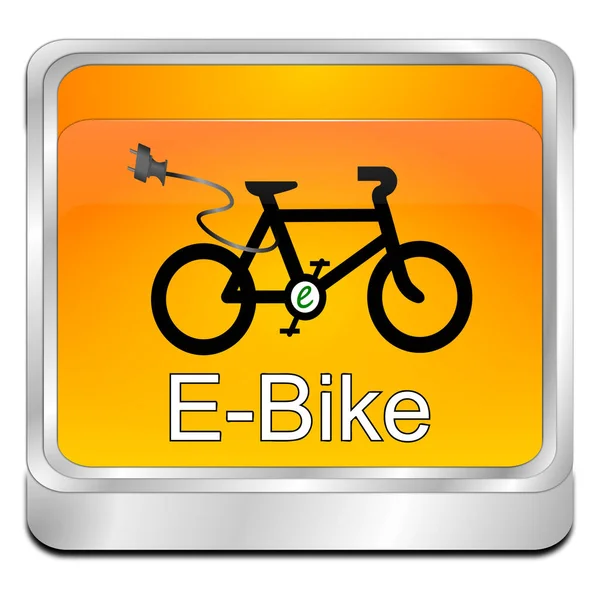 Botão Bike Laranja Decorativo Ilustração — Fotografia de Stock