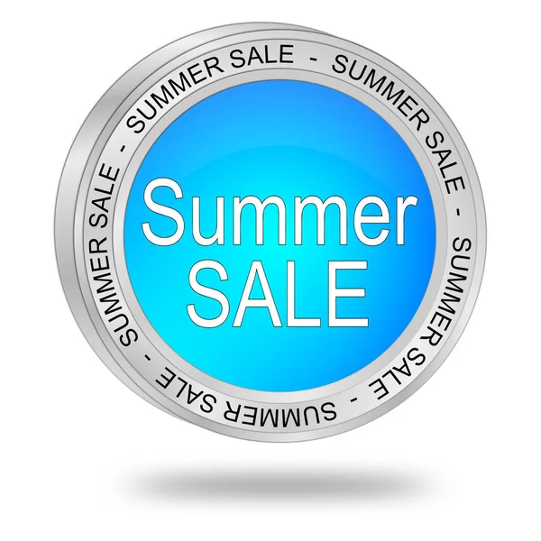 Blank Blå Summer Sale Knapp Illustration — Stockfoto