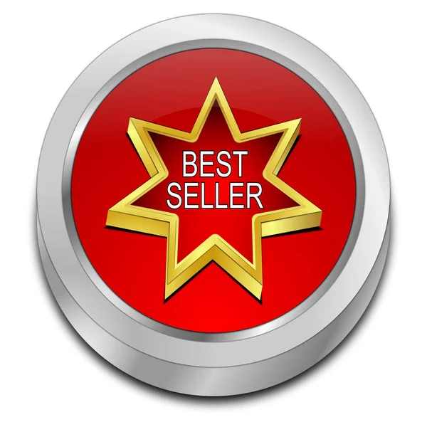 Botón Decorativo Rojo Bestseller Ilustración —  Fotos de Stock
