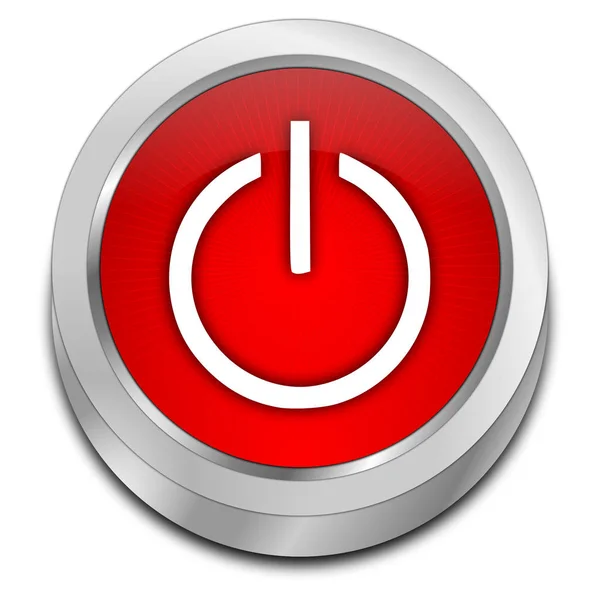 Glossy Red Power Button Illustration — Stock Photo, Image