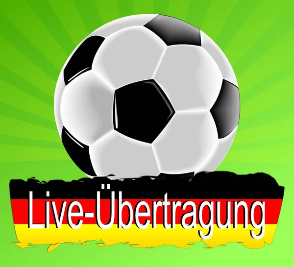 Public Viewing Auf Deutsch Fußball Mit Deutscher Fahne Illustration — Stockfoto