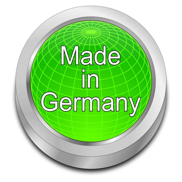 Glossy Green Made Germany Button Illustration — стоковое фото