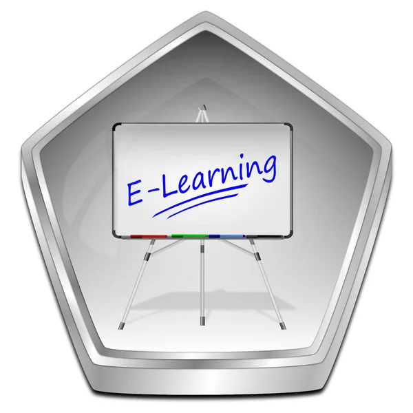 Silver Learning Button Illustration — Stock Photo, Image