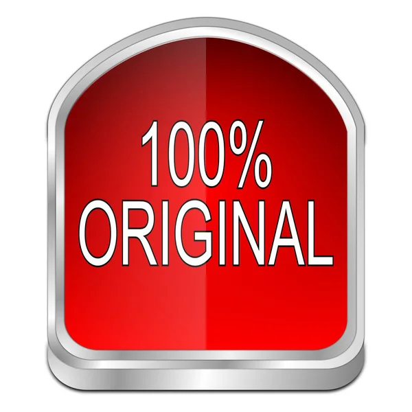glossy red 100% Original button - 3D illustration