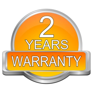 Portakal 2 yıl garanti düğmesi - 3d çizim