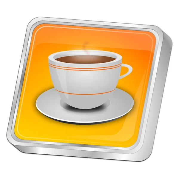 Oranje Knop Met Een Kop Van Koffie Illustratie — Stockfoto