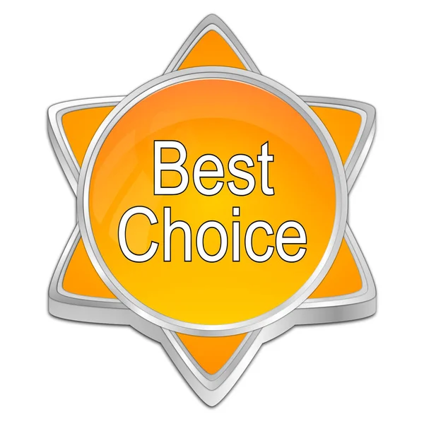 Botão Decorativo Laranja Melhor Escolha Ilustração — Fotografia de Stock