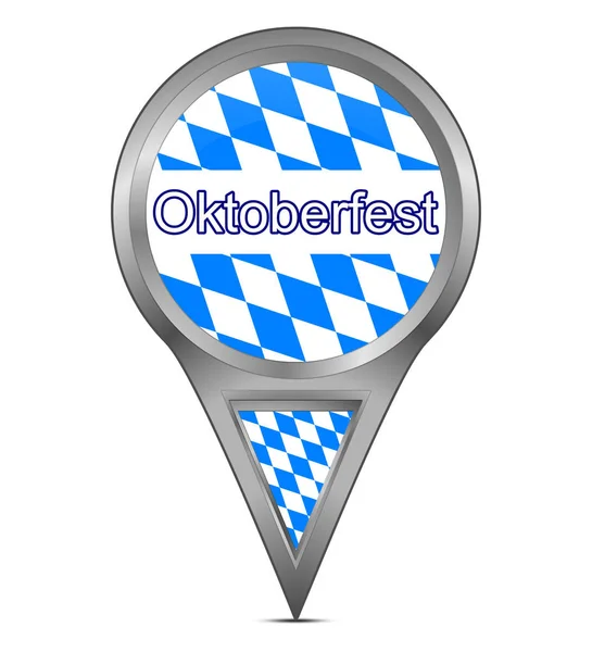 Branco Azul Ponteiro Mapa Com Oktoberfest Ilustração — Fotografia de Stock