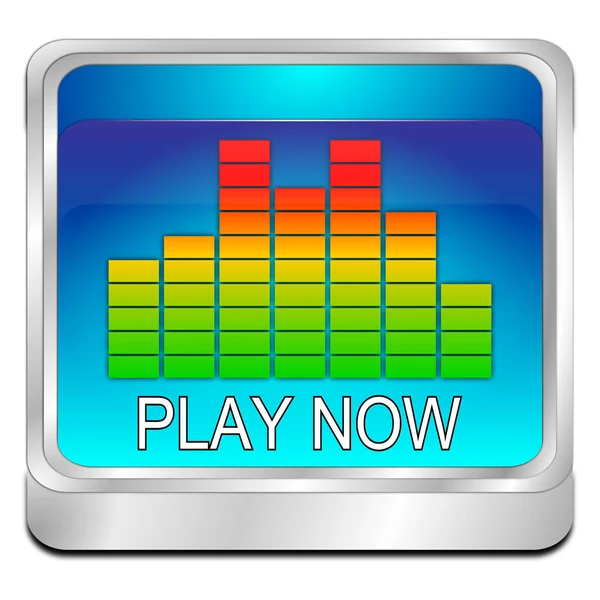 Decorative Blue Play Now Button Illustration — Stock Photo, Image