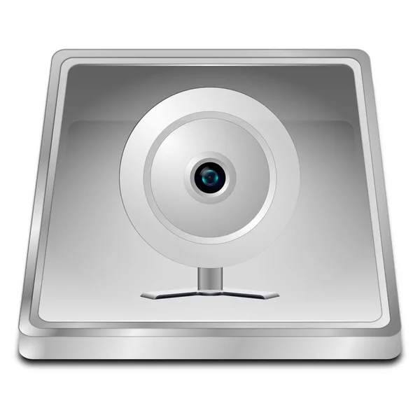Botón Plata Con Webcam Ilustración —  Fotos de Stock