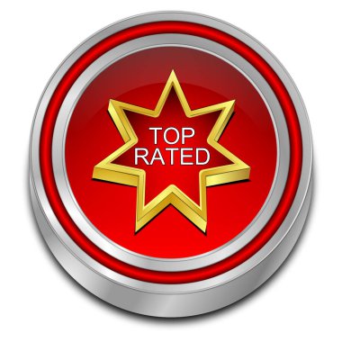 düğme - 3d çizim dekoratif kırmızı en beğenilen