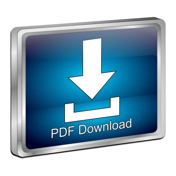 Blue Pdf Download Button Illustration — Stock Photo, Image