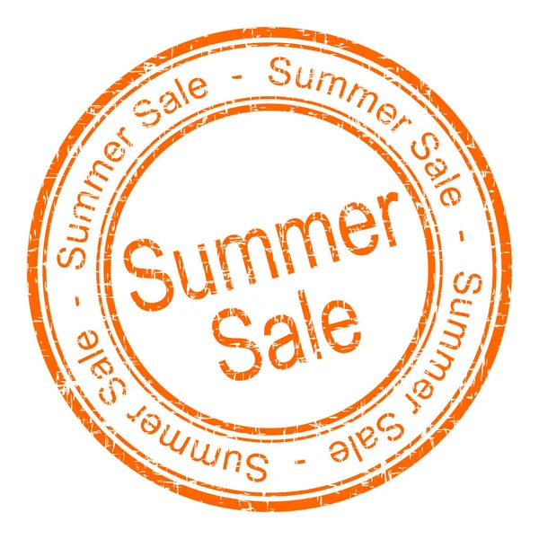 Orange Summer Sale Rubber Stamp Illustration — Stock Photo, Image