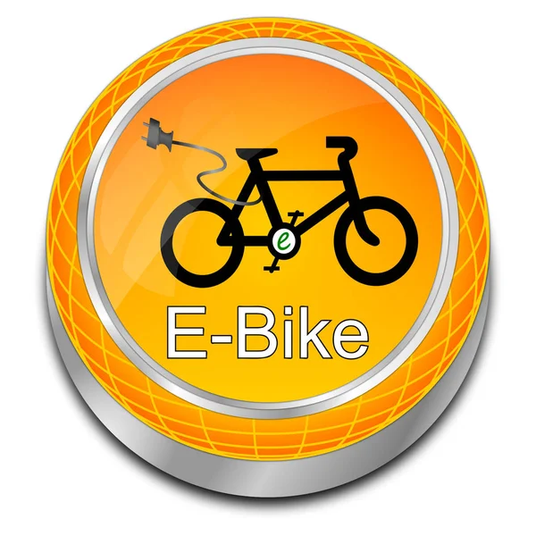 Bouton Vélo Électrique Orange Moderne Illustration — Photo