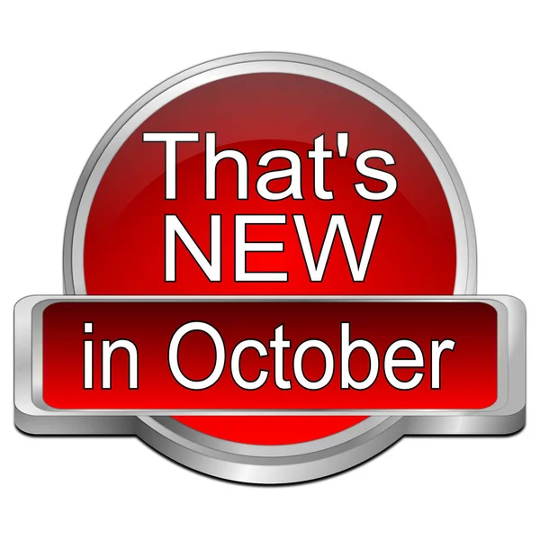 Red New October Button Illustration — Stock Photo, Image