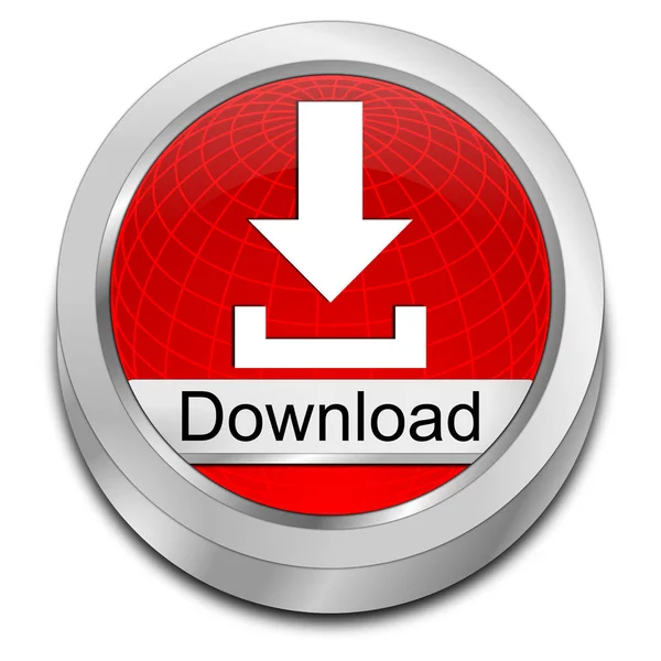 2014 Ornamented Red Download Button Illustration — 스톡 사진