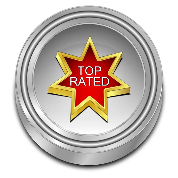Декоративная Серебряная Кнопка Наивысшим Рейтингом Иллюстрация — стоковое фото
