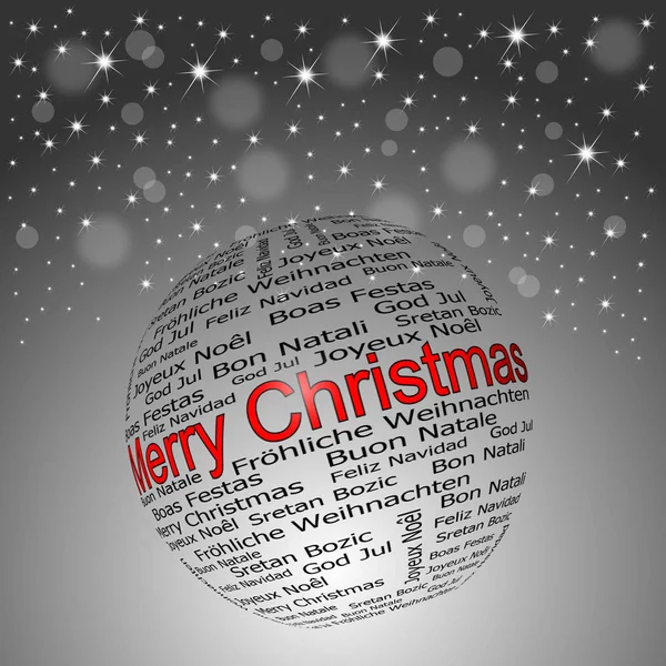 Merry Christmas Wordcloud Dekorativa Silver Bakgrund Illustration — Stockfoto