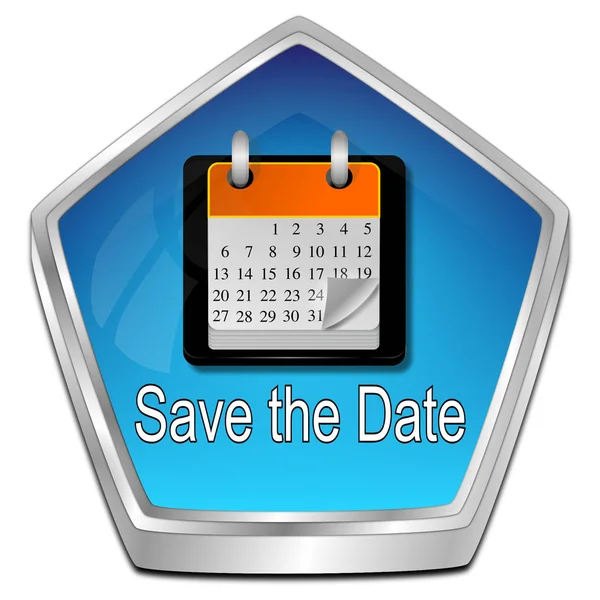 Blue Date Button Illustration — Stock Photo, Image