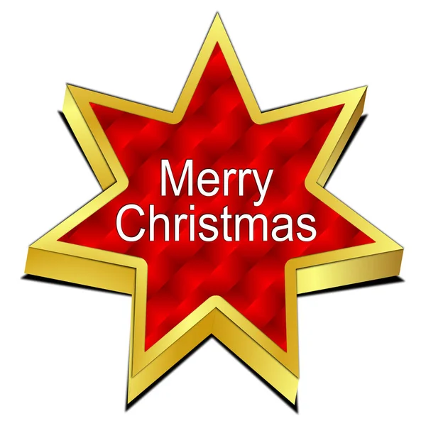 Decorativo Vermelho Estrela Botão Feliz Natal Ilustração — Fotografia de Stock