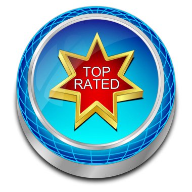 Modern mavi tepe puanlarına düğme - 3d çizim