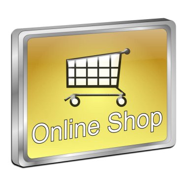 Altın online alışveriş - 3d resim düğmesi