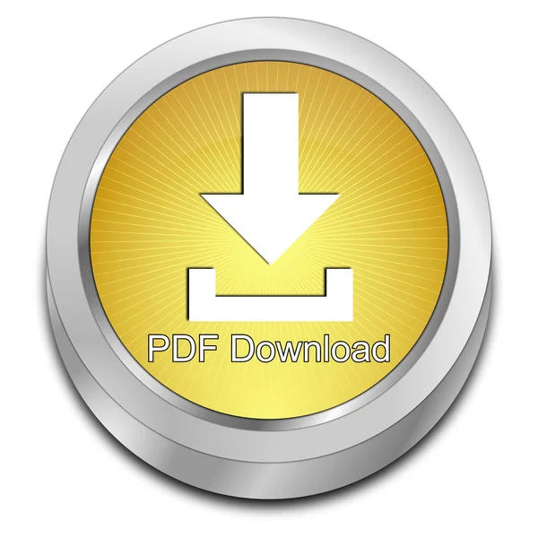 Golden Pdf Download Button Illustration — стоковое фото
