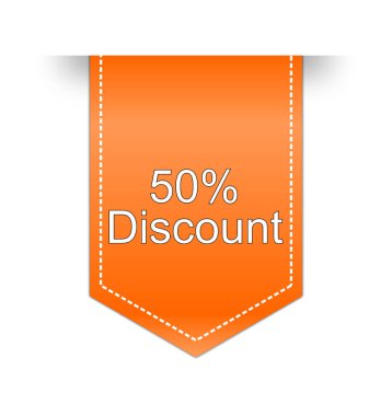 turuncu % 50 indirim etiketi - illüstrasyon
