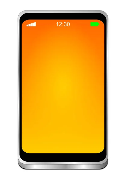 Smartphone Prázdnou Oranžová Obrazovka Ilustrace — Stock fotografie