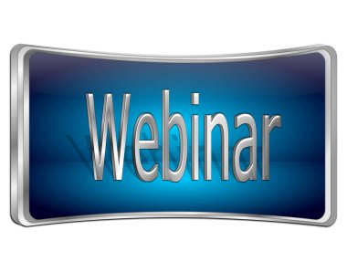 parlak mavi webinar düğme - 3d çizim