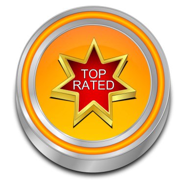 Modern turuncu tepe puanlarına düğme - 3d çizim