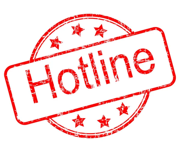 Roter Hotline Stempel Auf Weißem Hintergrund Abbildung — Stockfoto