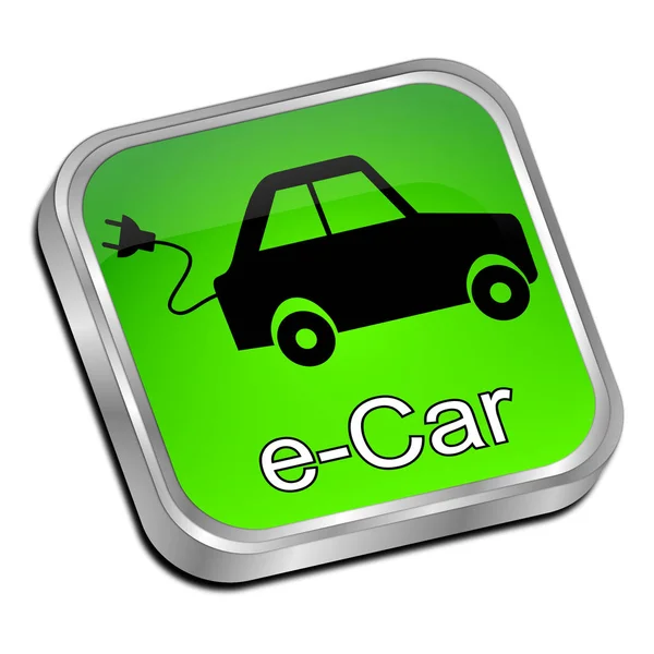 Glossy Green Car Button Illustration — Stok fotoğraf