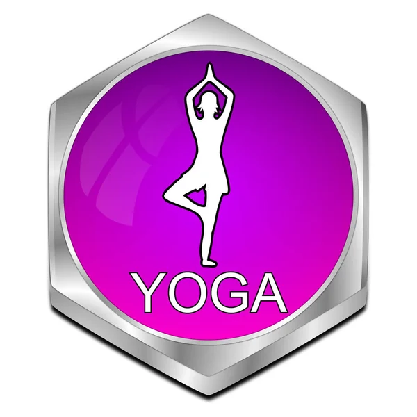 Purple Yoga Button Illustration — Stock Photo, Image