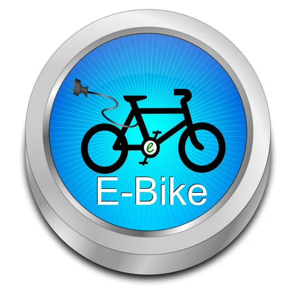 Parlak Mavi Bisiklet Düğme Çizim — Stok fotoğraf