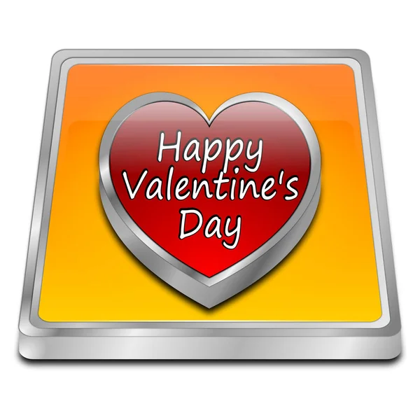 Oranje Happy Valentine Day Knop Illustratie — Stockfoto