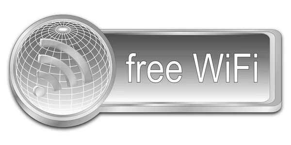 Decorative Silver Free Wireless Wifi Button Illustration — Stock Photo, Image