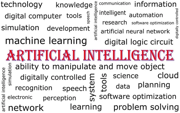 Artificial Intelligence Wordcloud Illustration — Stock Photo, Image
