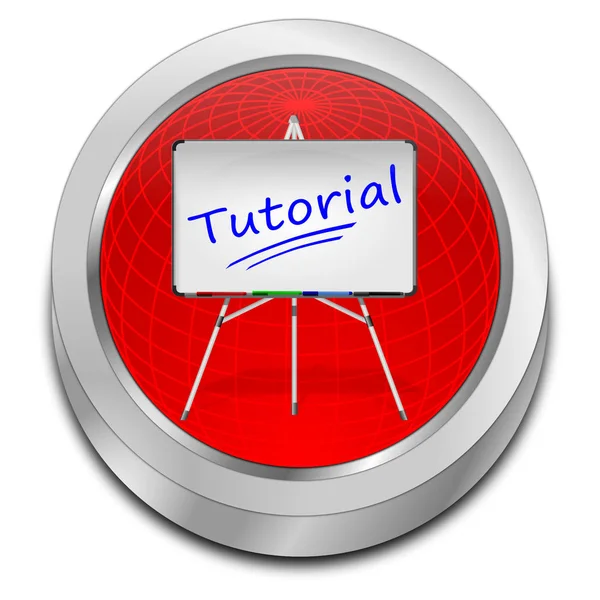 Decorative Glossy Red Tutorial Button Illustration — Stock Photo, Image