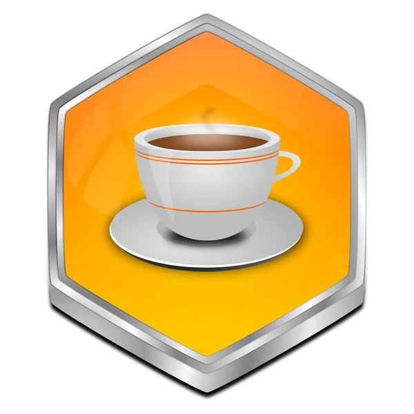 Orangefarbene Taste Mit Einer Tasse Kaffee Illustration — Stockfoto