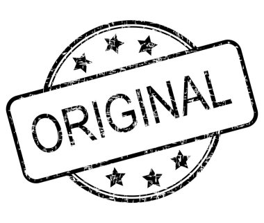 siyah orijinal lastik damgası beyaz arka planda - illüstrasyon