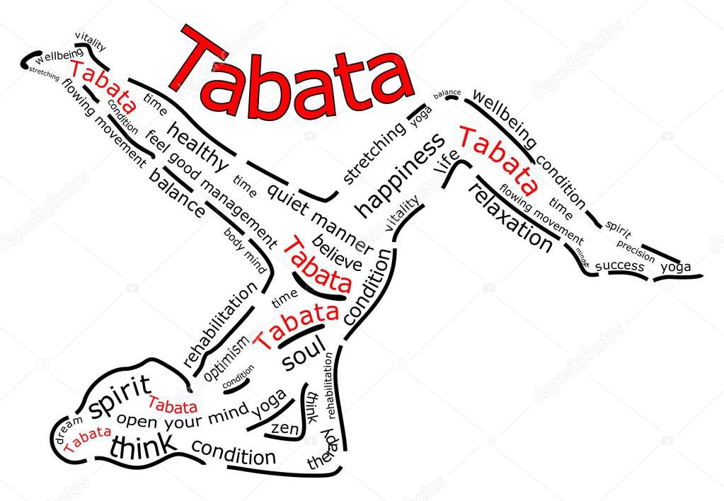 decorative red Tabata wordcloud - illustration