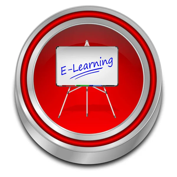 Κόκκινο Learning Button Εικονογράφηση — Φωτογραφία Αρχείου