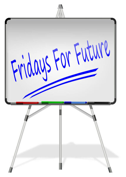 Whiteboard with Friday for Future - 3D illustration
