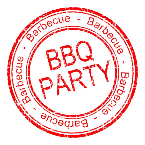 Rode Bbq Partij Rubber Stempel Illustratie — Stockfoto