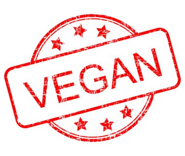 Kırmızı Vegan kauçuk pul-illüstrasyon