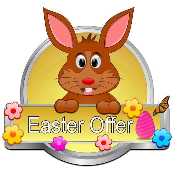 Decorative Golden Easter Offer Button Illustration — Stock Photo, Image